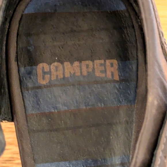 EUC Camper 37/7 Grey and Blue Genuine Leather Two Buckle Heels - Picture 9 of 14